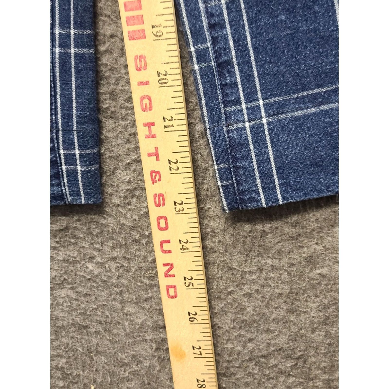 Madewell VINTAGE Madewell Pants Womens 32x23 Emmett Wide-Leg Crop Regular Fit High Rise Stretch Check Blue Cotton Spandex Casual Workwear 90s Womens Size 24" / US 00 / IT 34 - 6 Thumbnail