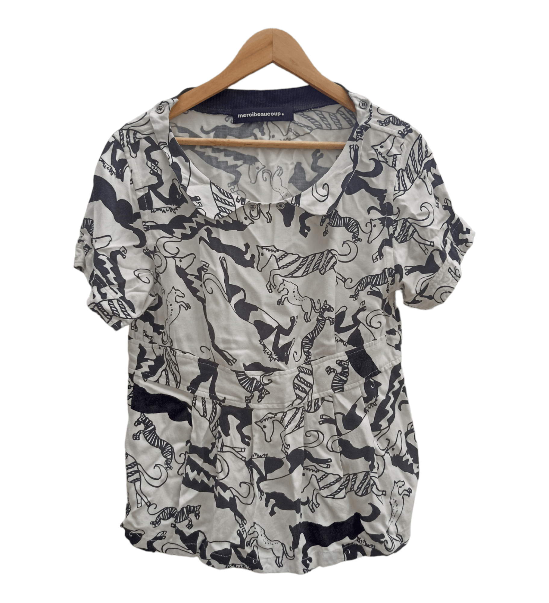 Issey Miyake Mercibeaucoup By Issey Miyake Full Printed Runway Blouses Size M / US 6-8 / IT 42-44 - 1 Thumbnail