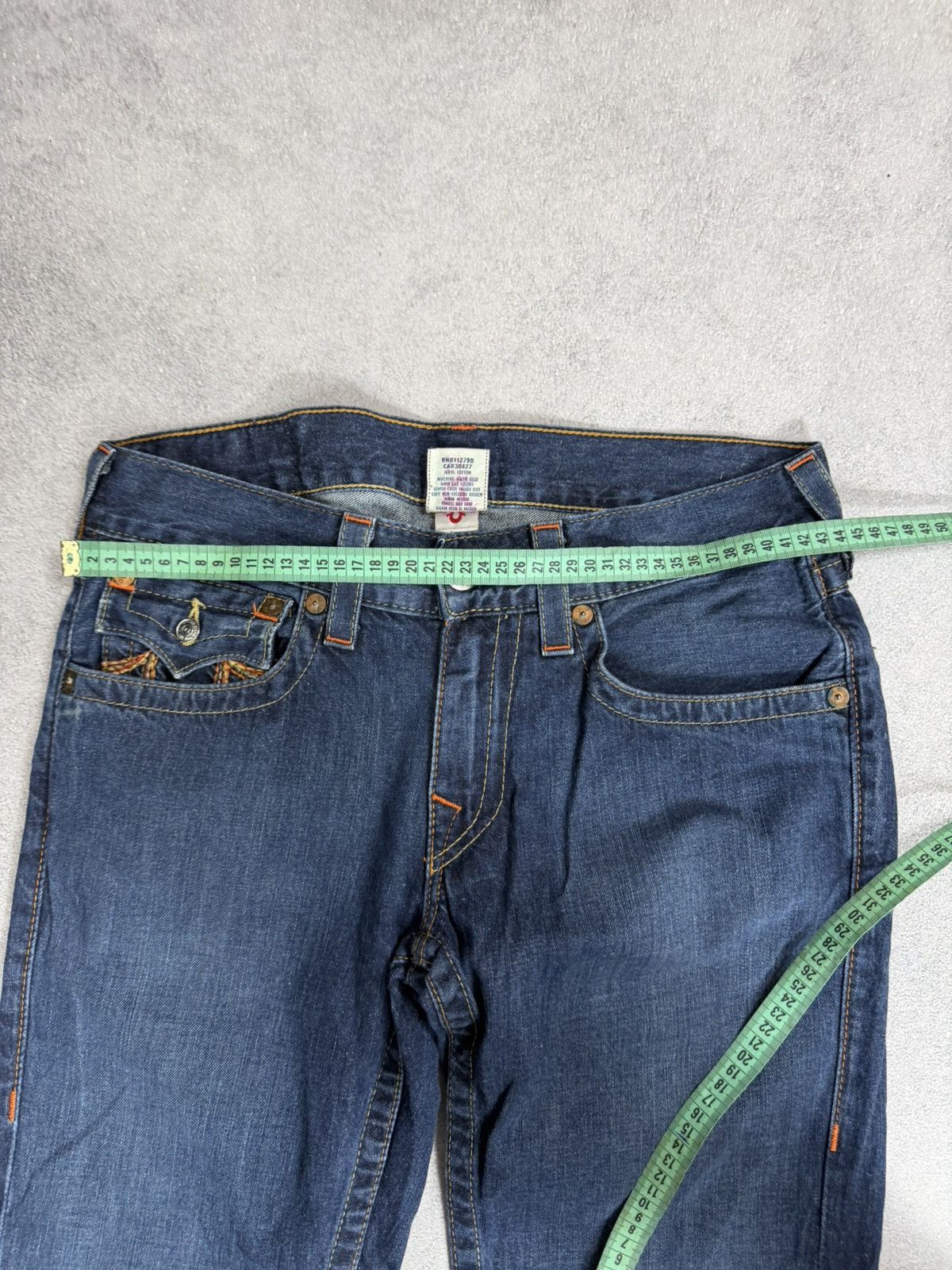 True Religion VTG True Religio Baggy Distressed Washed Y2K Size US 31 - 15 Thumbnail
