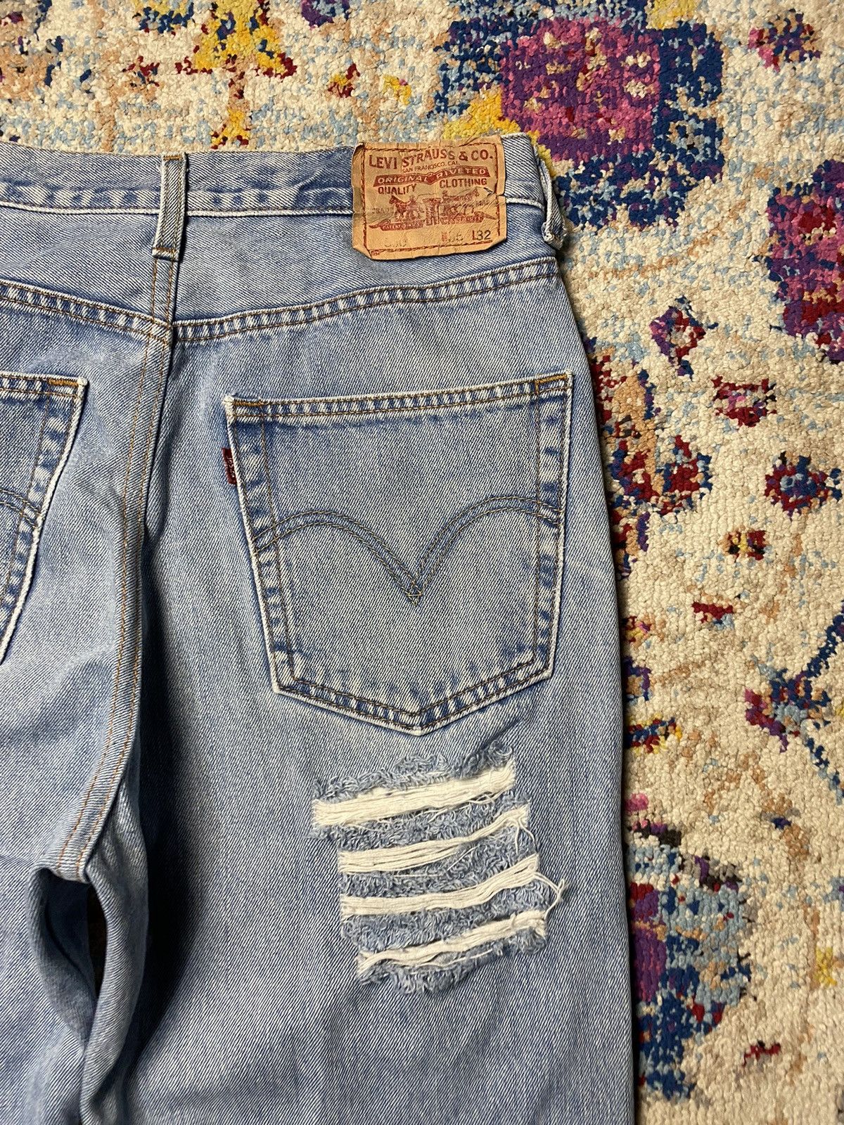 Levi's Levis Lot 550 Custom Destroyed Jeans Relaxed Fit Denim W30 Size US 30 / EU 46 - 3 Thumbnail