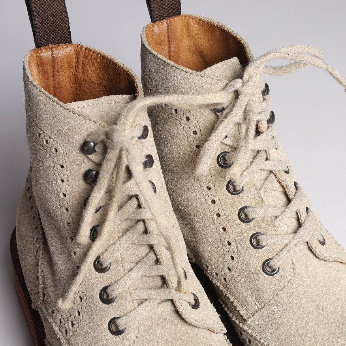Eleventy Eleventy Suede Hi Derby Boots Shoes Beige Size US 7 / IT 37 - 8 Thumbnail