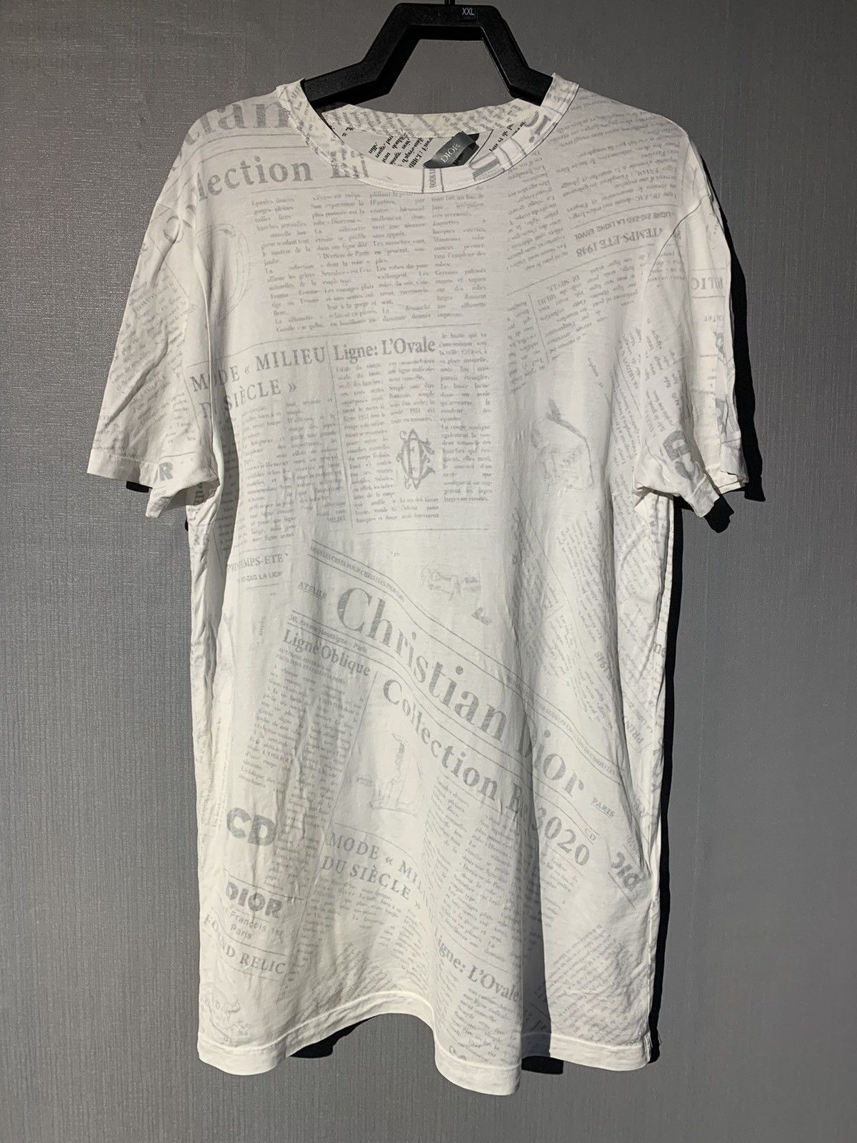 Dior Dior x Daniel Arsham Newspaper Print Tee Beige White Size US M / EU 48-50 / 2 - 15 Thumbnail