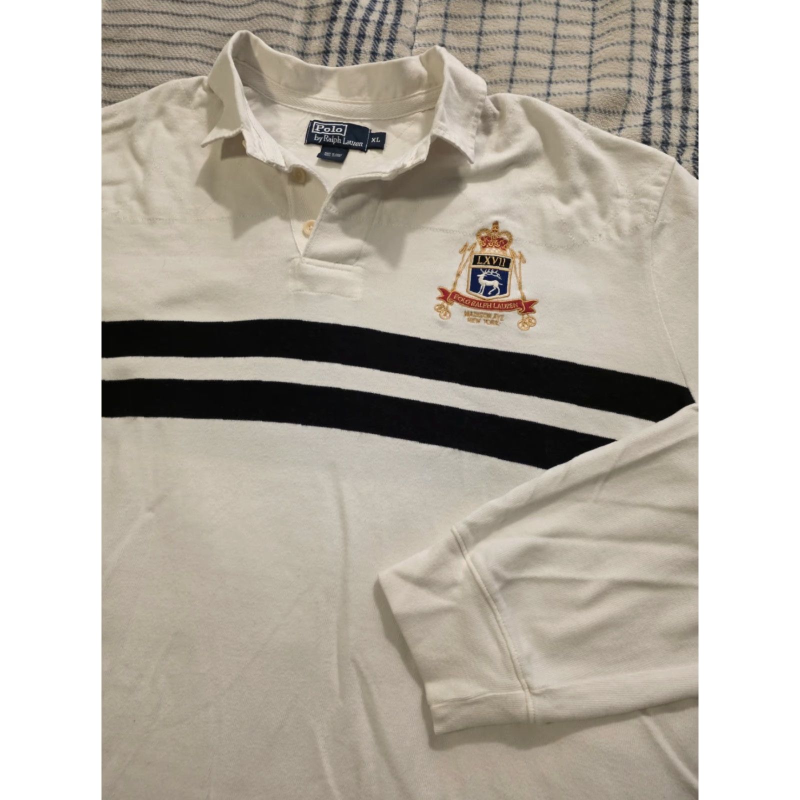 Polo Ralph Lauren VINTAGE Polo Ralph Lauren Long Sleeve Rugby Shirt Embroidered Crest Men's XL Size US XL / EU 56 / 4 - 2 Thumbnail