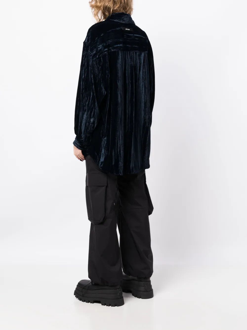 Palm Angels o1y1125 Solid Color Shirt in Midnight Blue Size M / US 6-8 / IT 42-44 - 3 Thumbnail