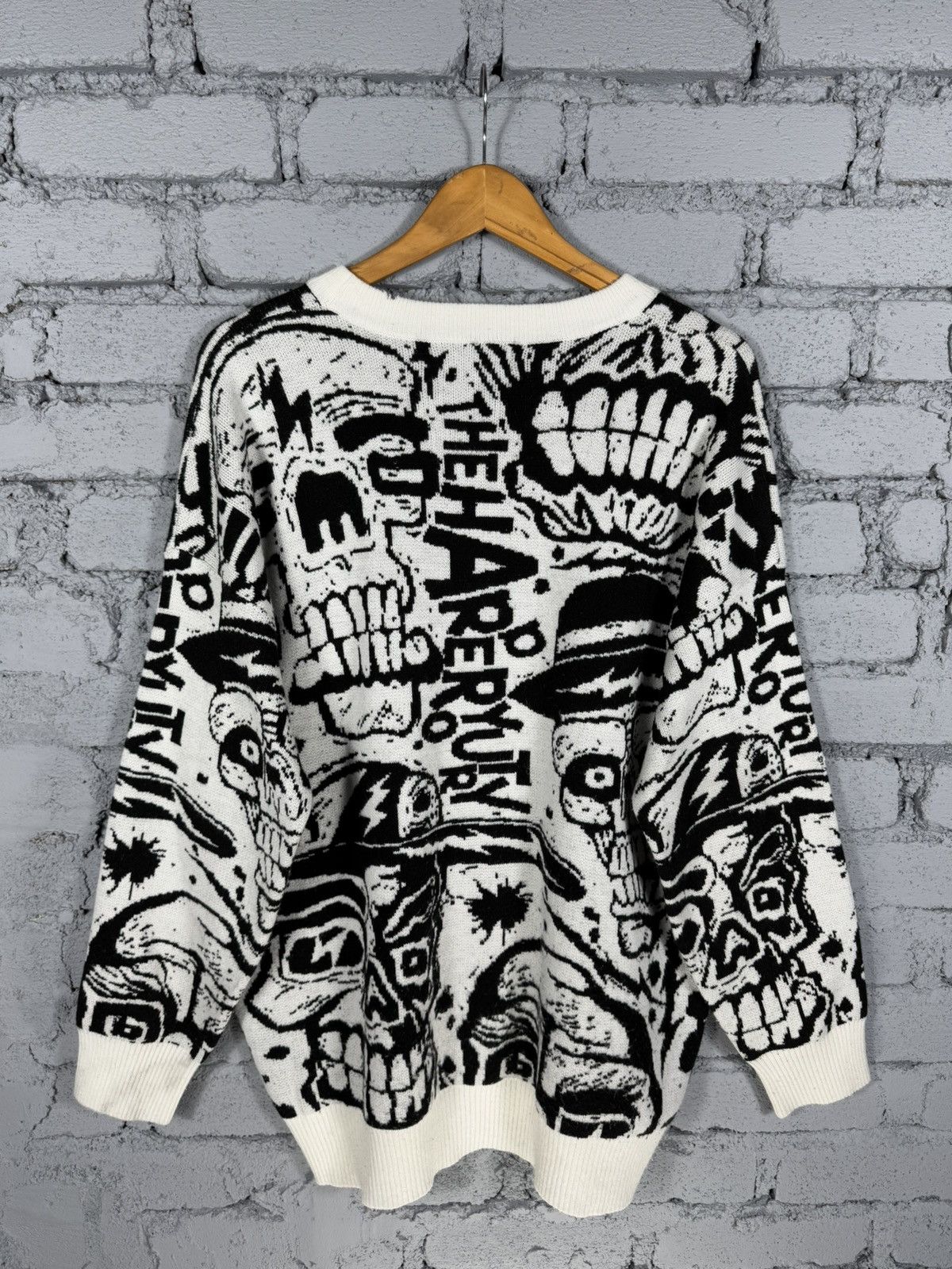 Japanese Brand RARE ! Skeleton Skullpile Anarchy Punk Knitwear Size US XL / EU 56 / 4 - 8 Thumbnail
