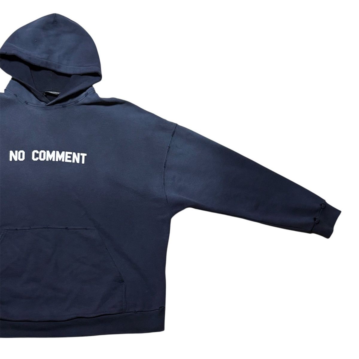 Balenciaga SPRING 22 BALENCIAGA BY DEMNA NO COMMENT DISTRESSED HOODIE 2 Size US M / EU 48-50 / 2 - 6 Thumbnail