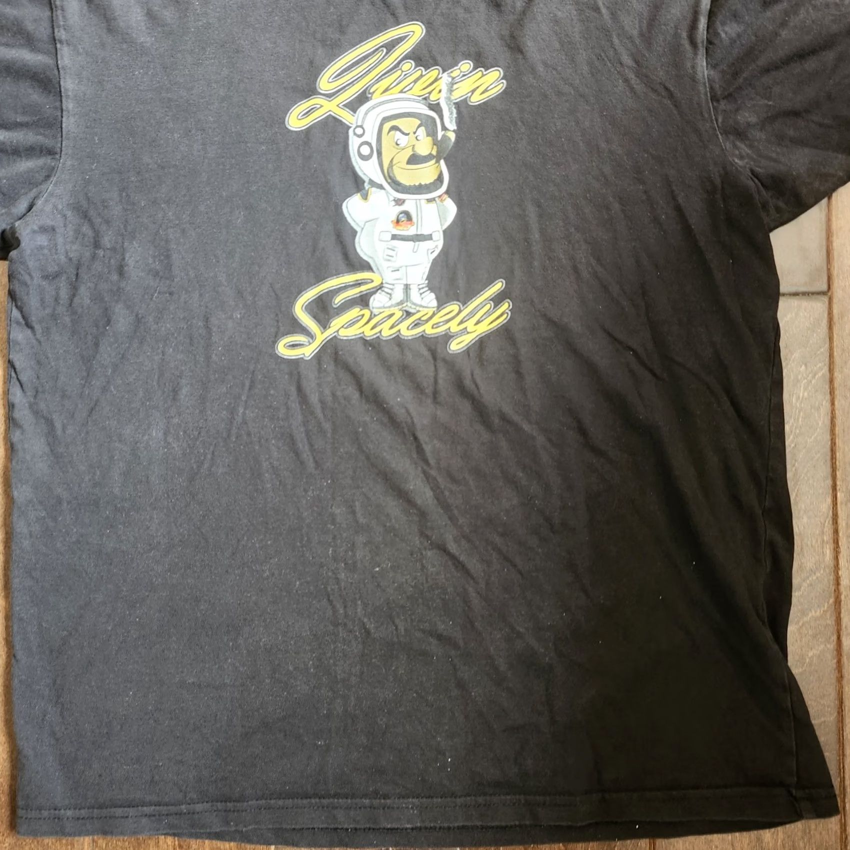Vintage Spacely Unlimited Men's Black T-Shirt M Short Sleeve Crew Neck Cotton Space Stains Cleaning Needs Size US M / EU 48-50 / 2 - 3 Thumbnail