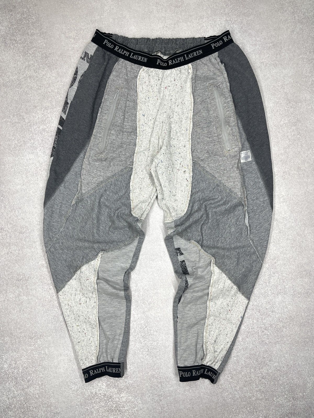 Polo Ralph Lauren Vintage Polo Ralph Lauren Castom Patchwork Sweatpants Grey Size US 34 / EU 50 - 2 Thumbnail