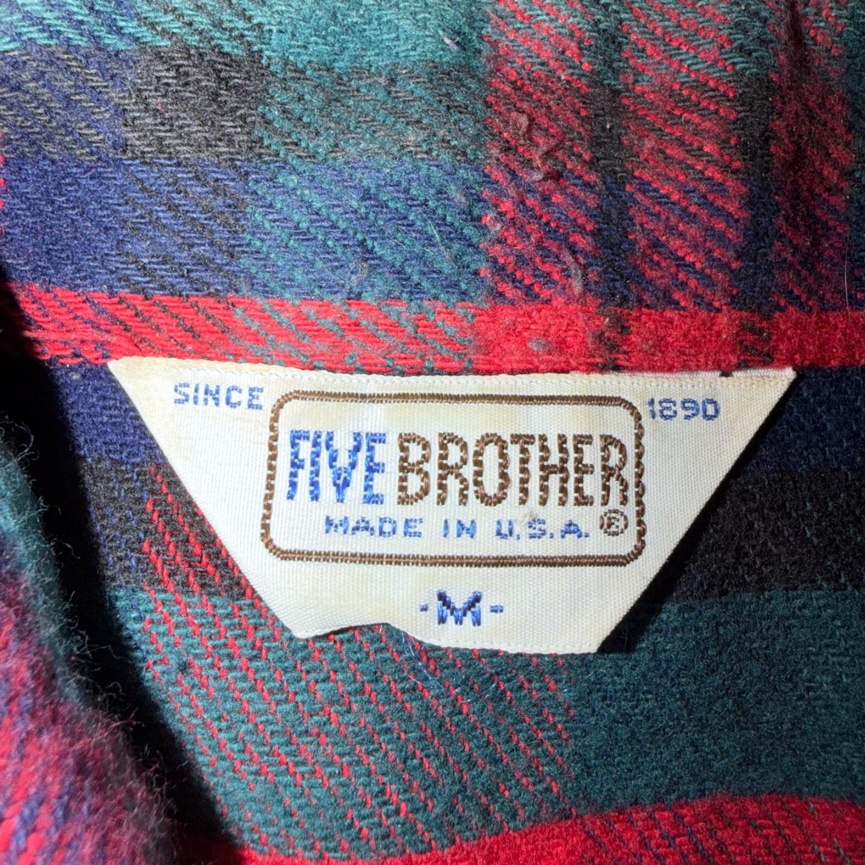 Vintage VINTAGE Five Brother Shirt Mens M Plaid Flannel Shadow Green Red USA 1980s 80s Button-Up Casual Workwear Size US M / EU 48-50 / 2 - 6 Thumbnail