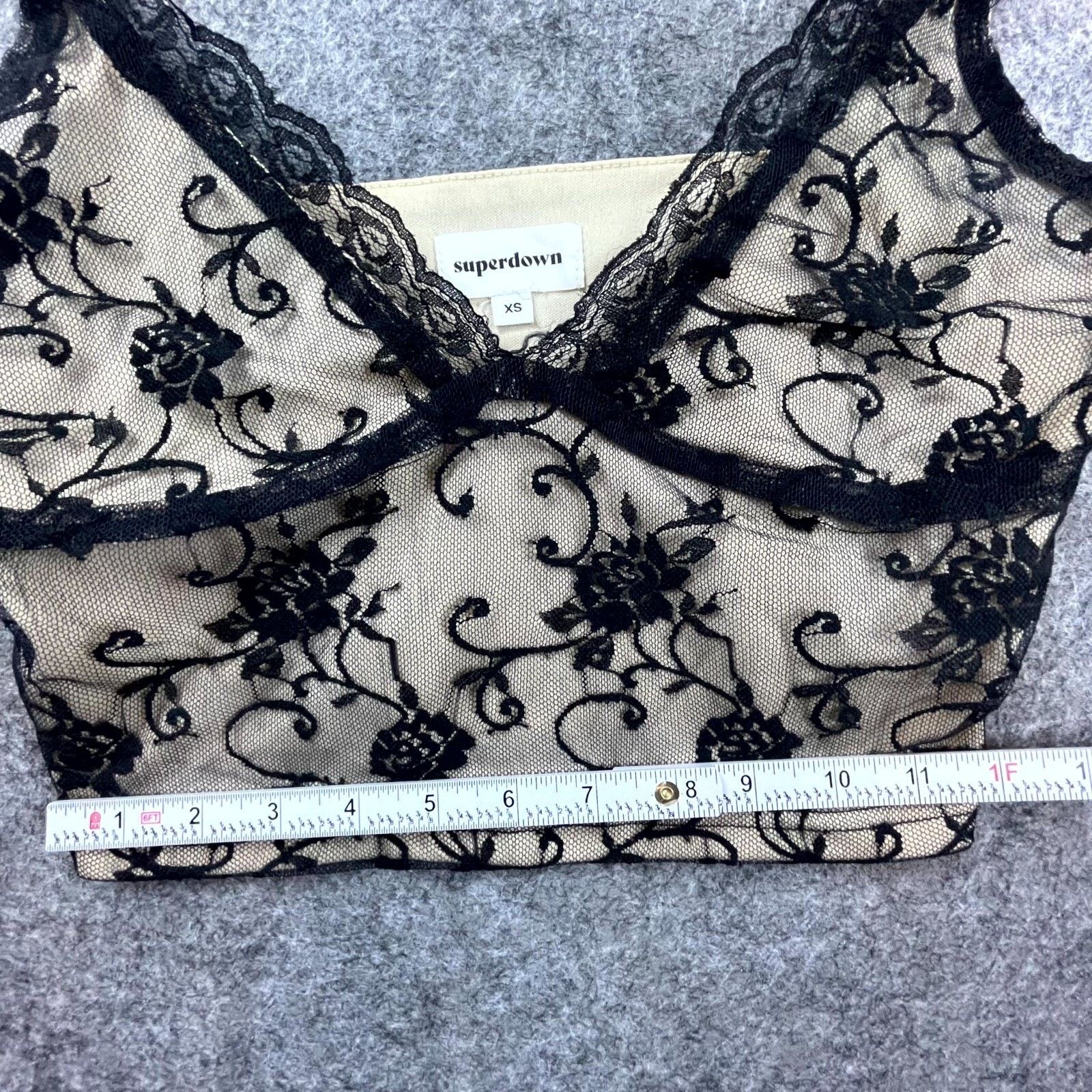 superdown Superdown Crop Top Women XS Black Lace Bralette Whimsigoth Size XS / US 0-2 / IT 36-38 - 6 Thumbnail