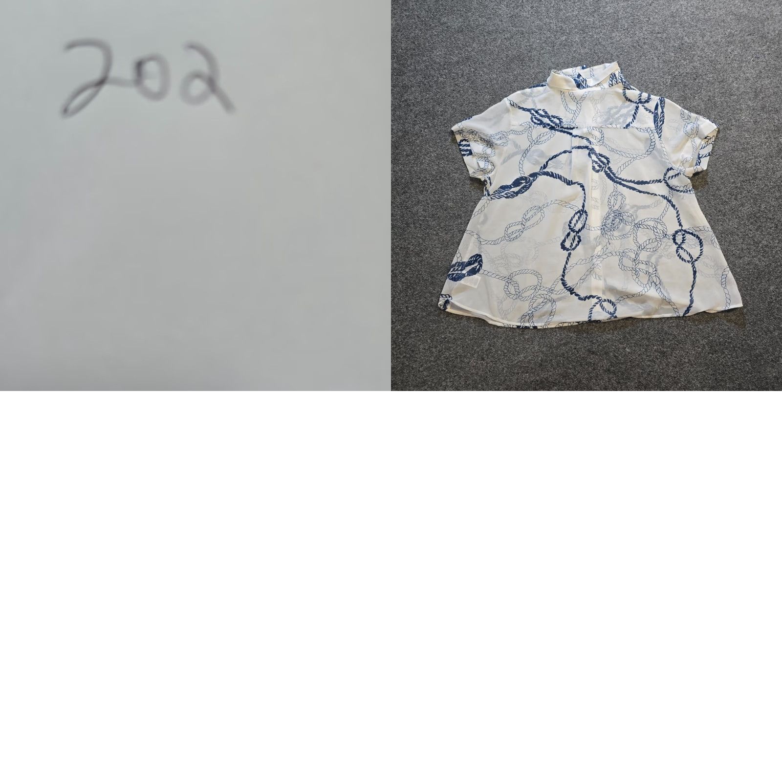Vintage Cabi Top Womens M White Blue Rope Nautical Beach Sheer Cropped Casual Shirt M Womens Beachy Size M / US 6-8 / IT 42-44 - 8 Thumbnail