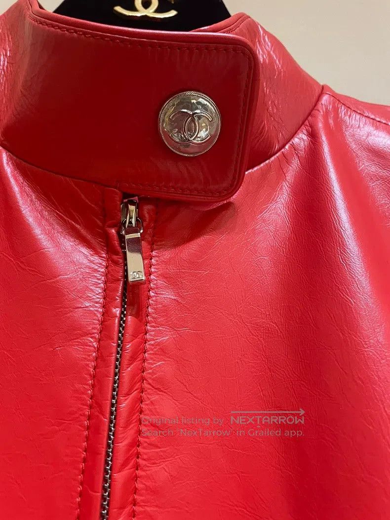 Chanel Chanel 23a Early Spring Vacation Series Red Sheepskin Vest Size XS / US 0-2 / IT 36-38 - 4 Thumbnail
