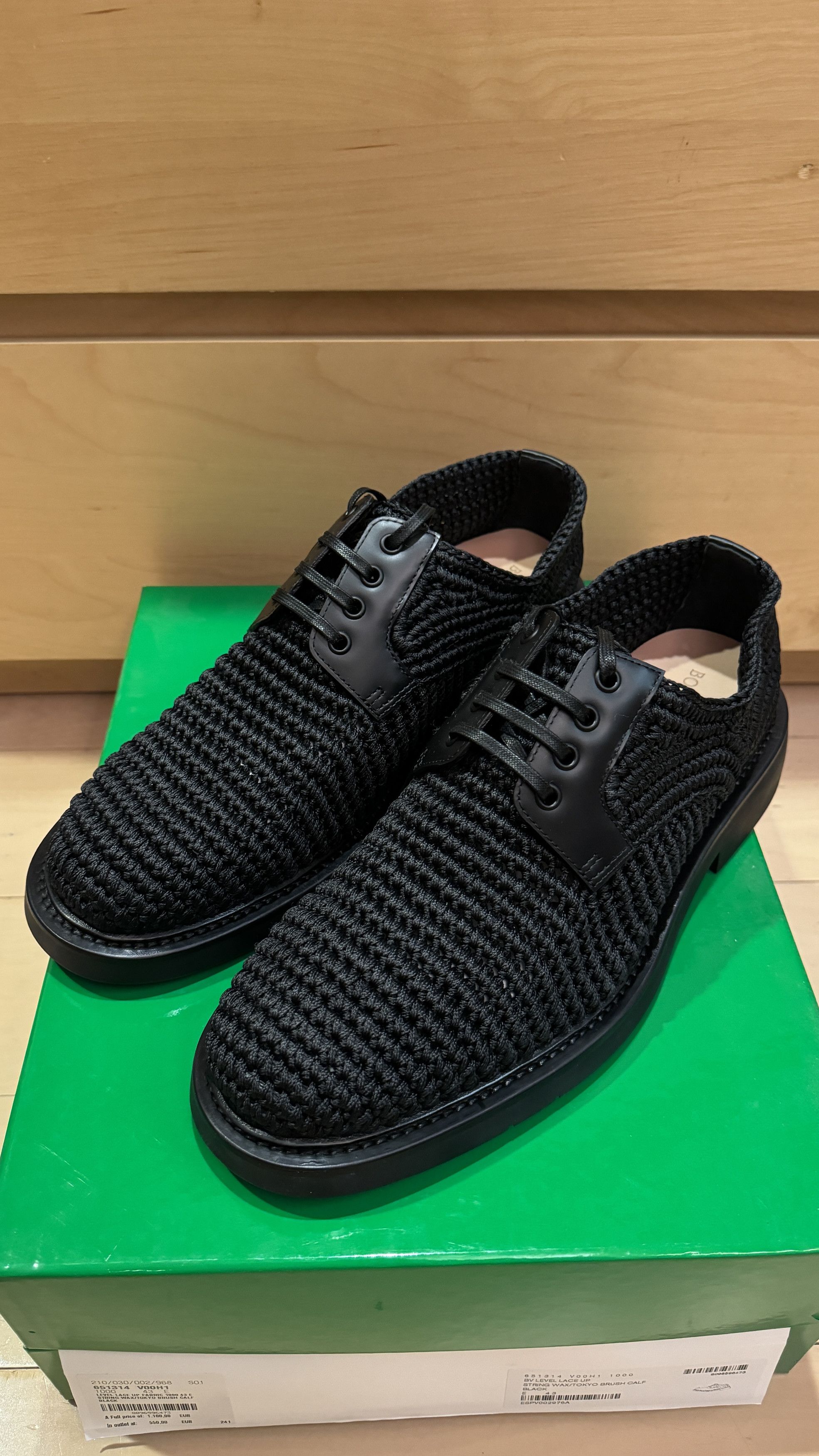 Bottega Veneta Bottega Veneta Men's Crochet Lace-Up Derby Shoes