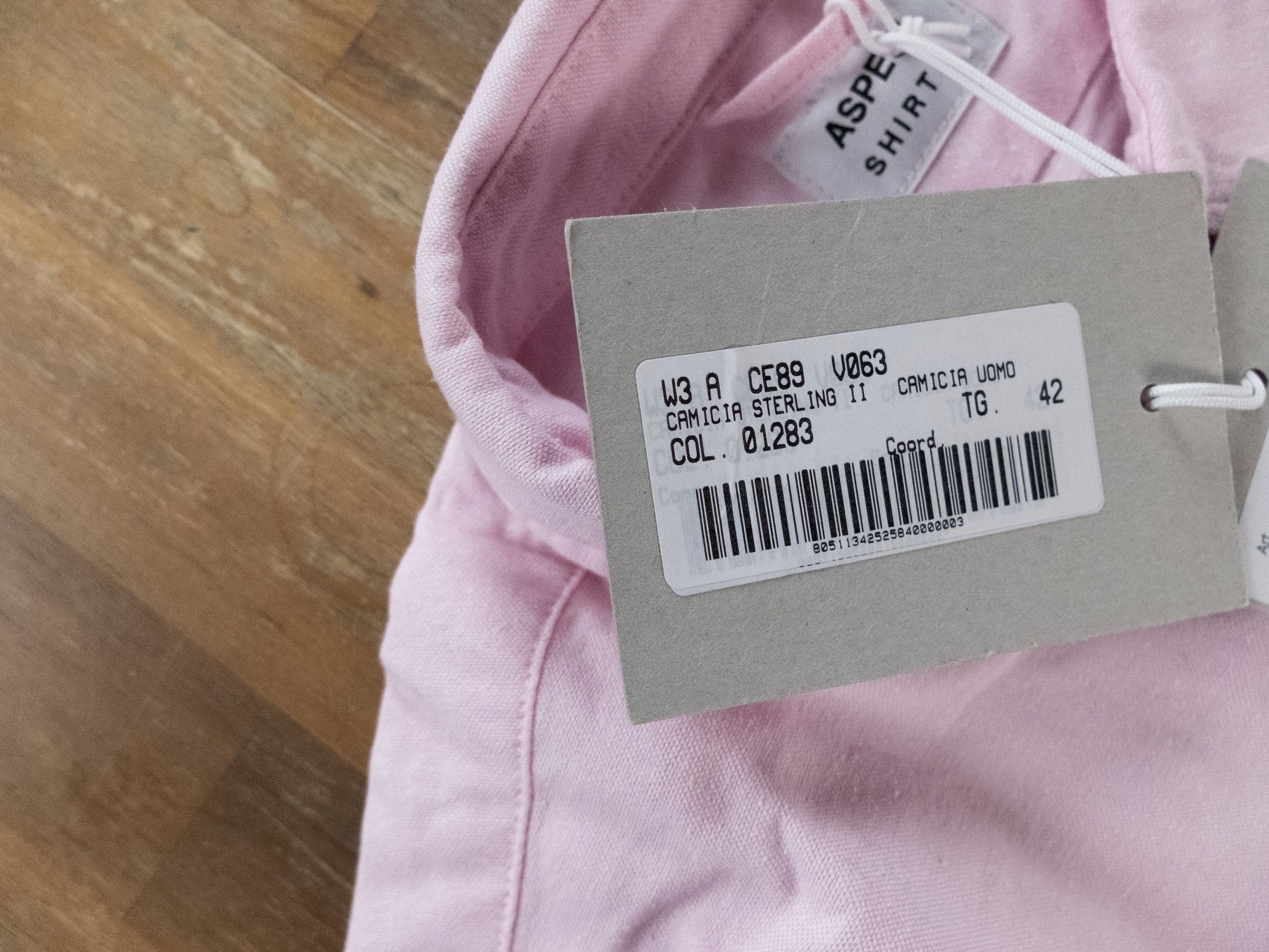 ASPESI solid pink regular fit Oxford shirt 42 / Large