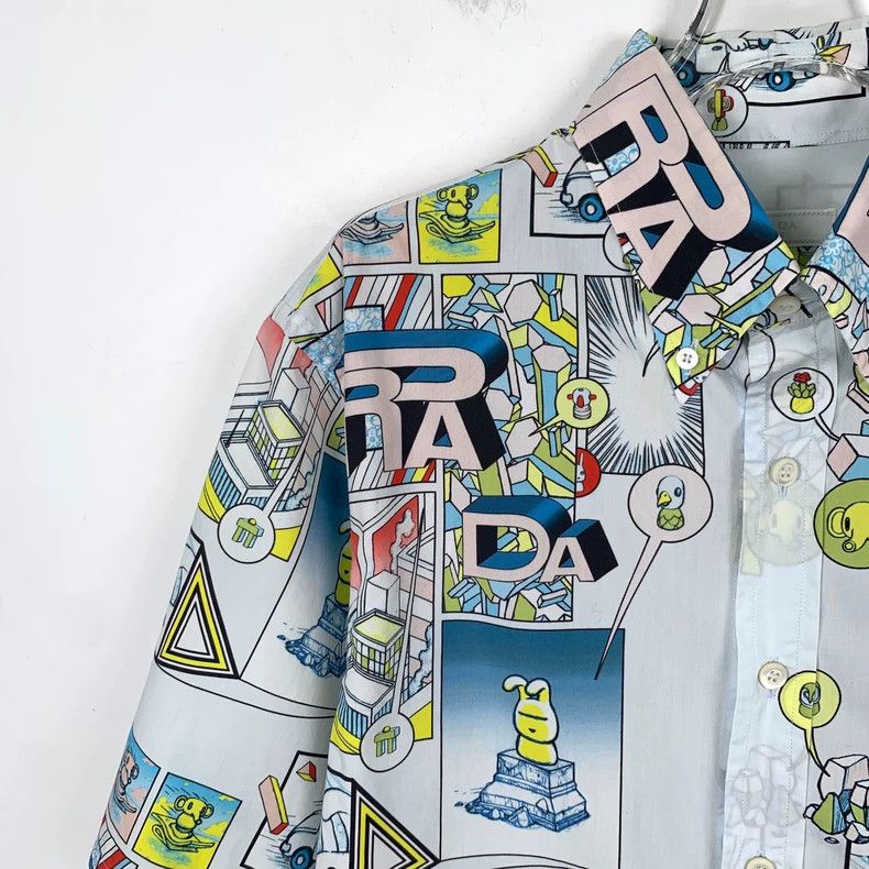 Prada PradaCartoon Series Multi-color Cartoon Printed Cotton Lape Size US L / EU 52-54 / 3 - 3 Thumbnail