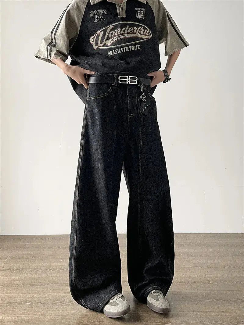 Japanese Brand Retro loose wide leg slightly flared jeans Size US 32 / EU 48 - 3 Thumbnail