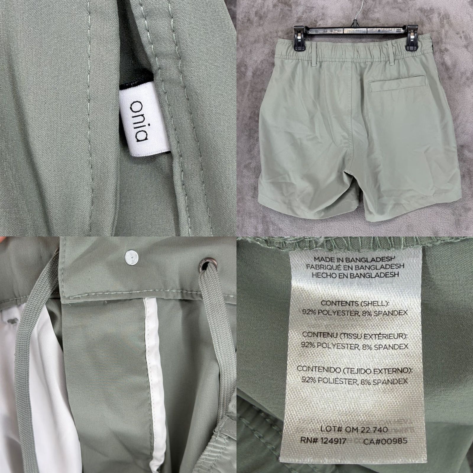Onia Onia Mens Sage Green Hybrid Shorts Size S Inseam 5in Quick Dry Stretch Beach Casual Travel Size US 30 / EU 46 - 8 Thumbnail