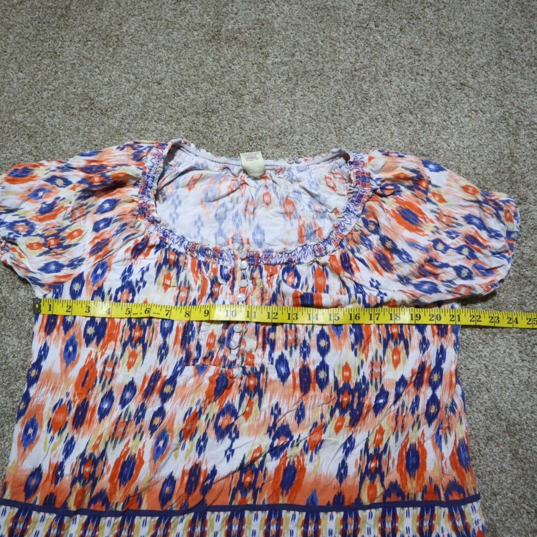 Faded Glory Faded Glory Shirt Women XL Multicolor Blue Orange White Color Shirt Womens XL 16-18 Size XL / US 12-14 / IT 48-50 - 4 Thumbnail