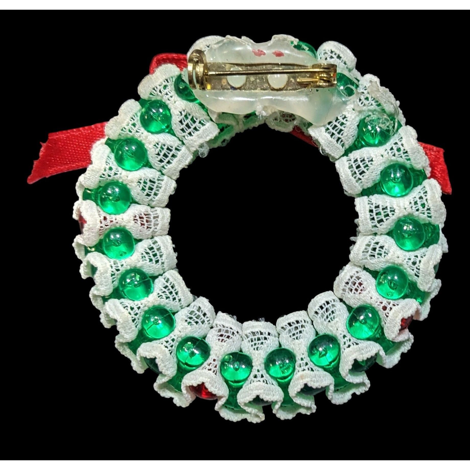 Handmade Vintage 90s Handmade Christmas Wreath Brooch Size ONE SIZE - 2 Thumbnail