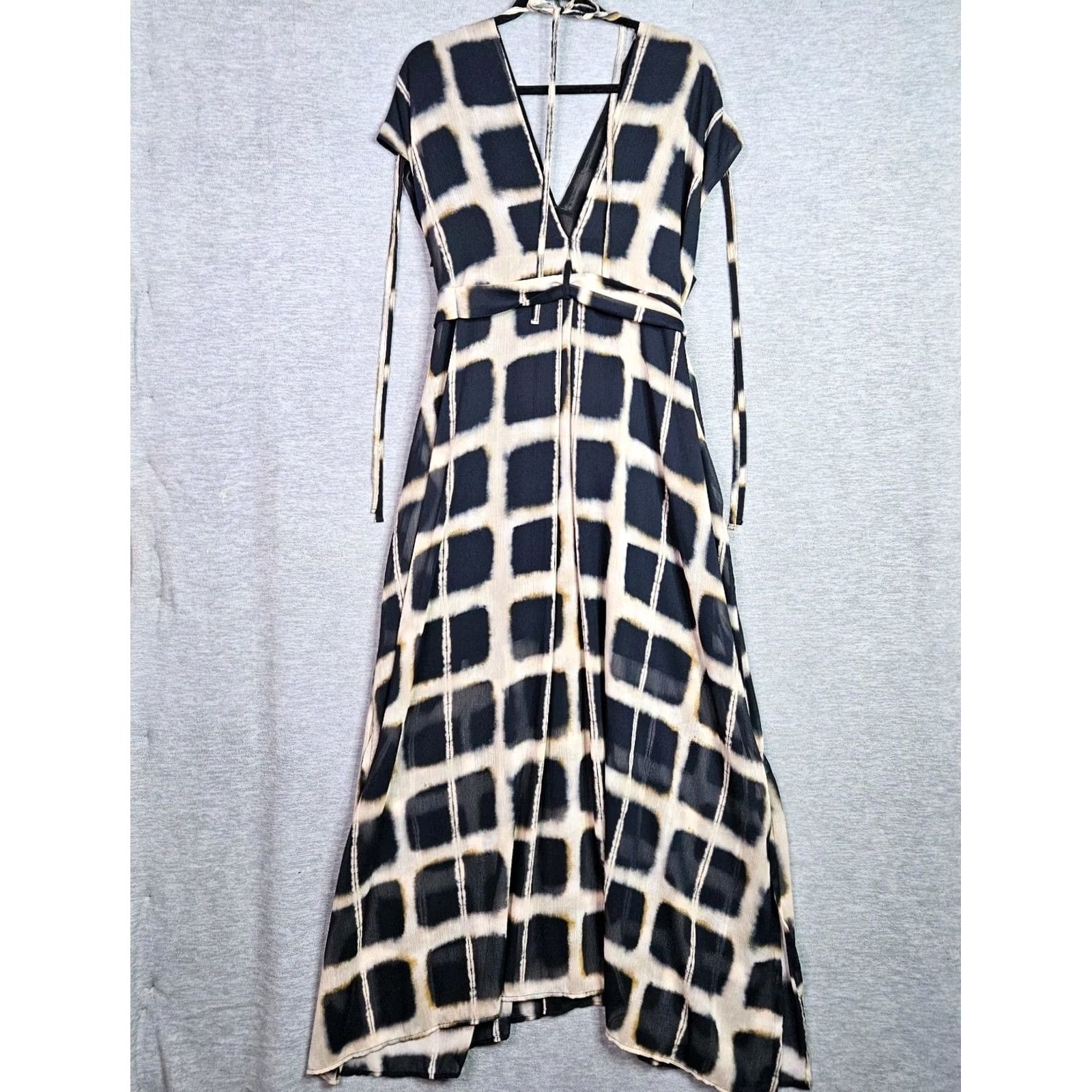 Vintage Maaji Maxi Dress Women Black White Floral Bohemian Viscose Rayon Sleeveless Casual KnitWrap Size M / US 6-8 / IT 42-44 - 2 Thumbnail