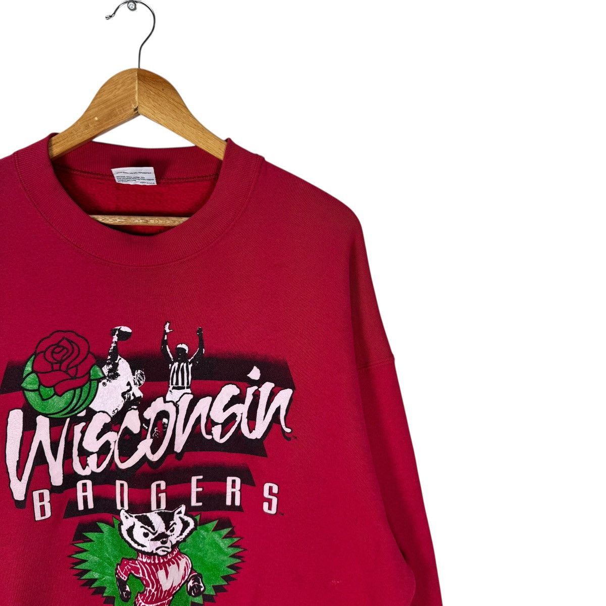 Vintage 🌟90s WISCONSIN BADGERS ROSE BOWL SWEATSHIRT Size US XXL / EU 58 / 5 - 3 Thumbnail