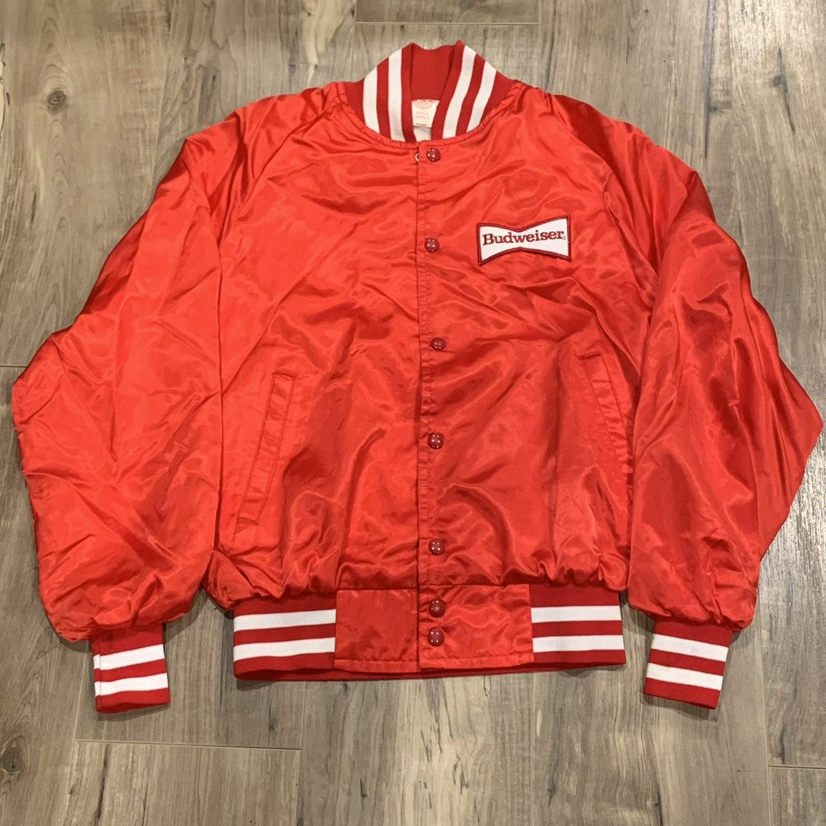 Budweiser VTG Budweiser Satin Bomber Jacket Mens L Anheuser Busch 80s Size US L / EU 52-54 / 3 - 2 Thumbnail