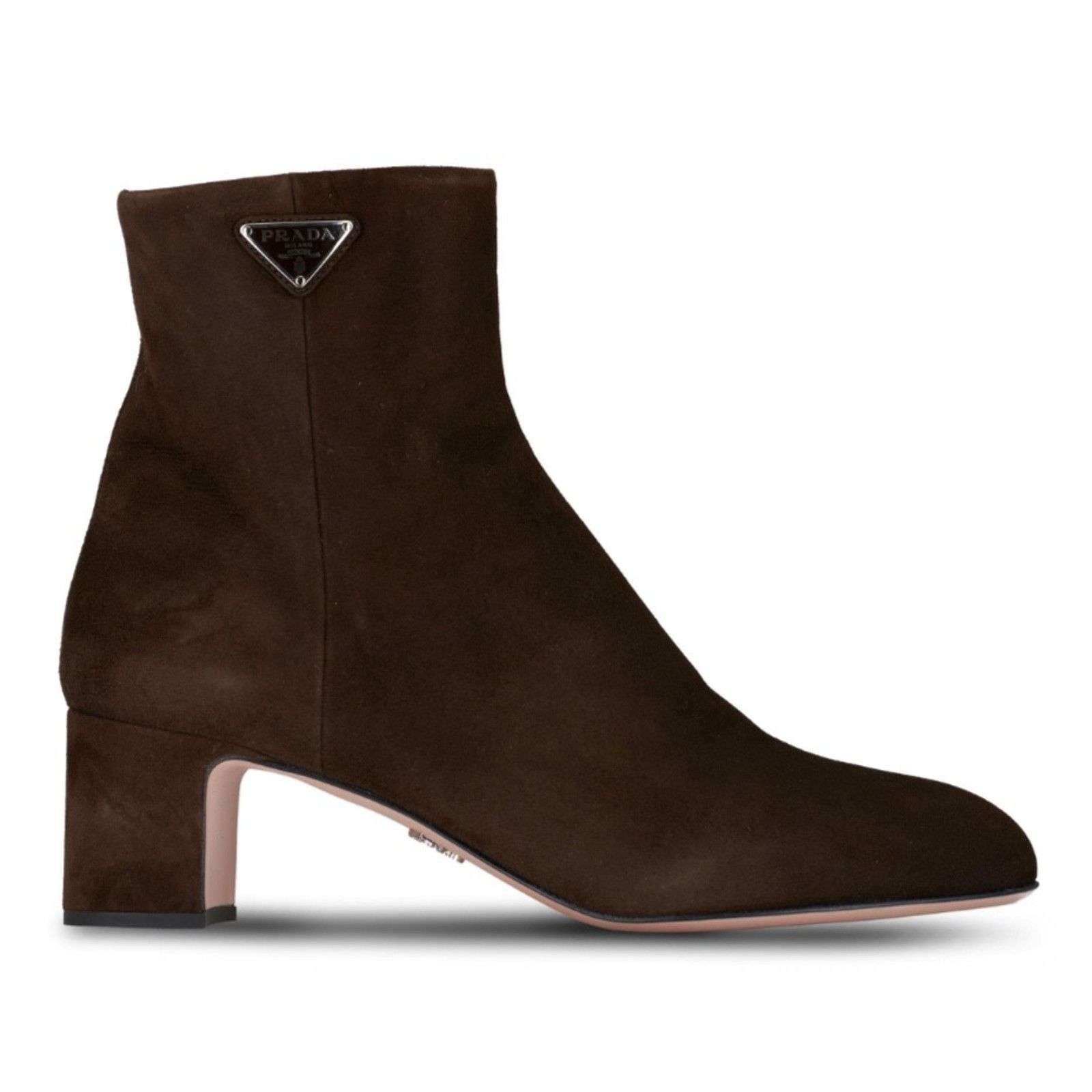 Prada Prada 55MM Moro Chocolate Brown Suede Logo Short Ankle Size US 7.5 / IT 37.5 - 1 Thumbnail