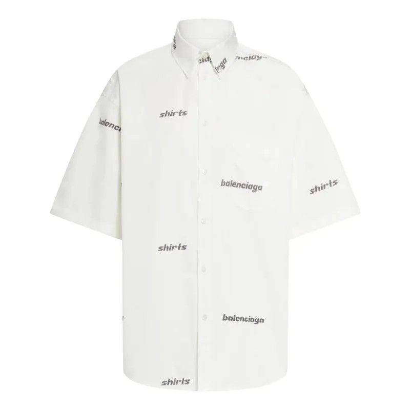 Balenciaga o1la1rc1a0226 S/S Large Fit Shirt Allover Poplin White/Black Size US S / EU 44-46 / 1 - 1 Thumbnail