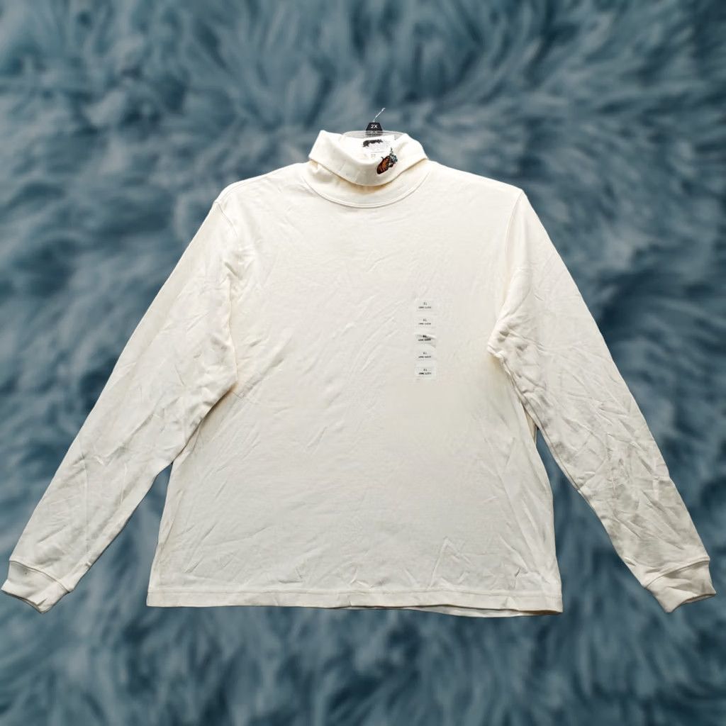 Vintage Nike Shirt Womens XL White Embroidered Pumpkin Flower Turtle Neck Knit Top Size XL / US 12-14 / IT 48-50 - 1 Thumbnail