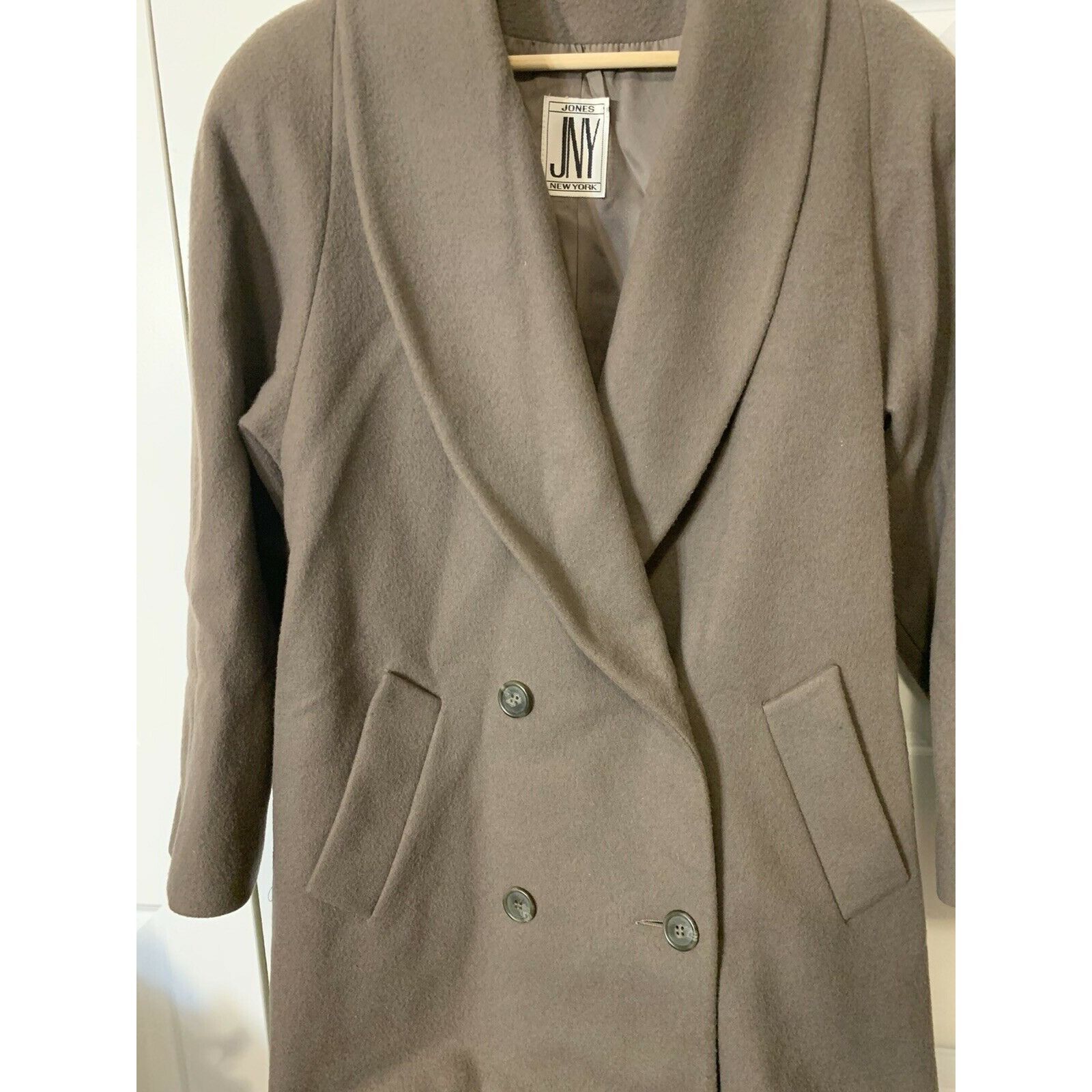 Jones New York Jones New York 100% Wool brown Double Breasted Sz L Trench C Size L / US 10 / IT 46 - 1 Thumbnail