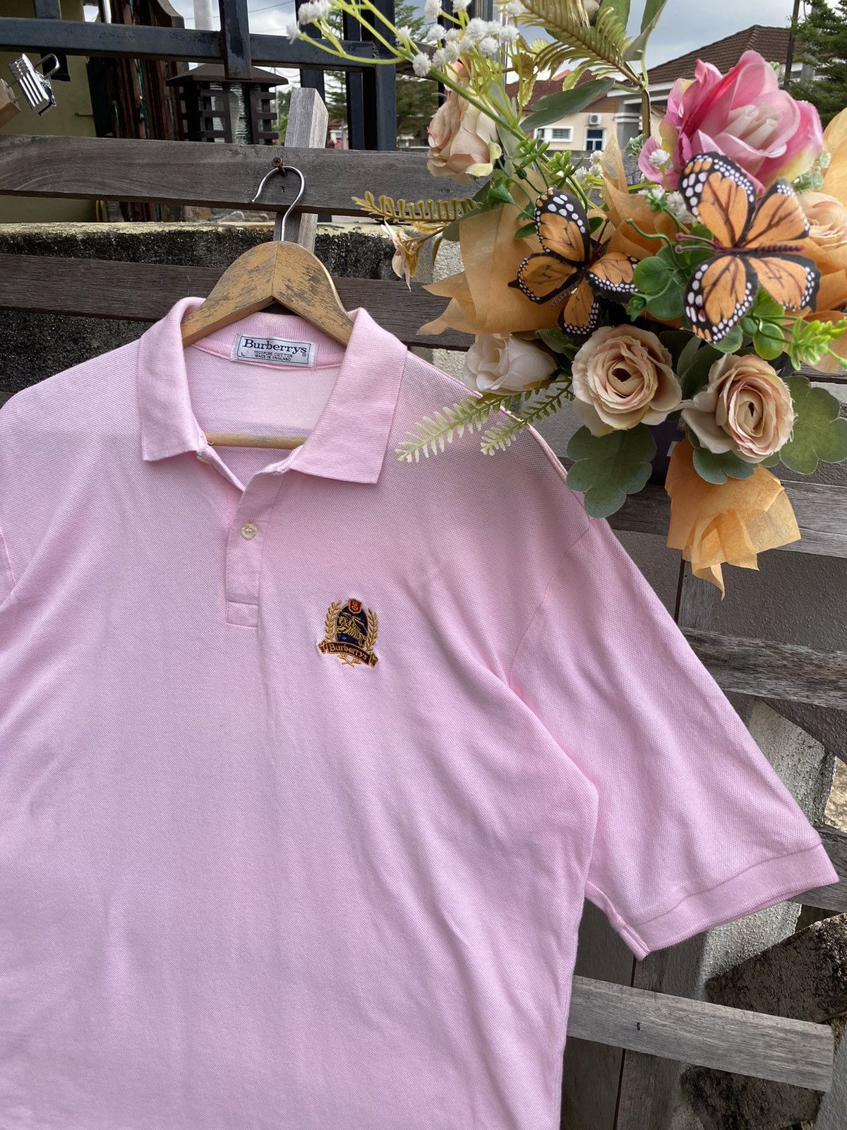 Burberry Vintage England Burberry Polo Shirt Size US L / EU 52-54 / 3 - 1 Thumbnail