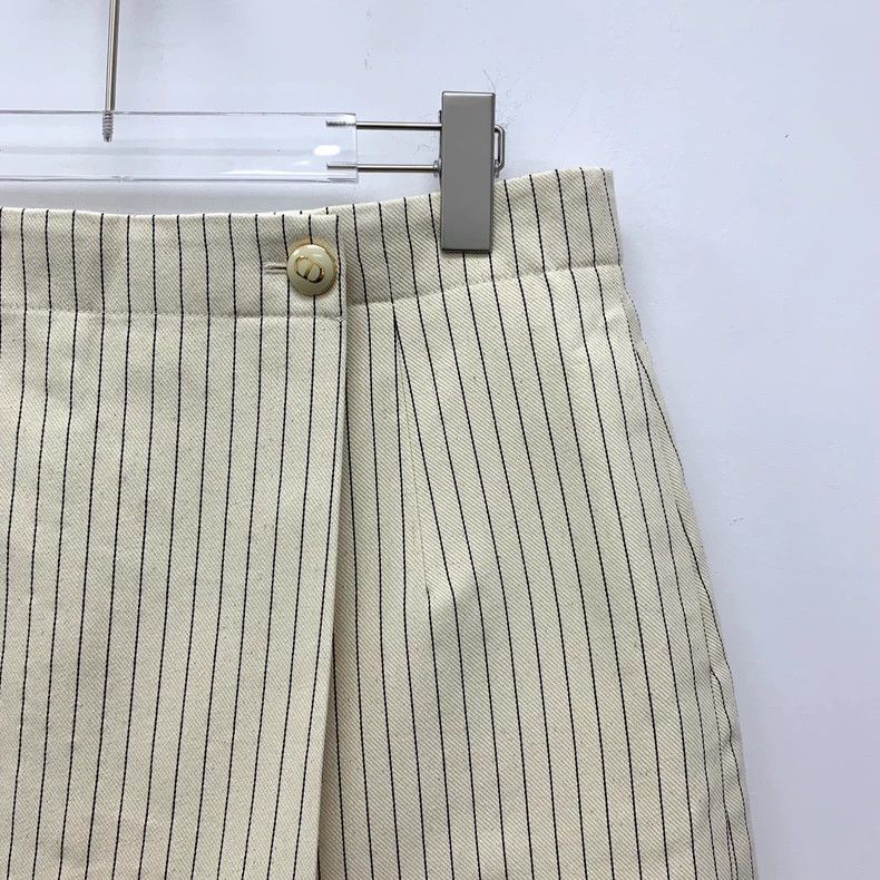 Dior Dior Beige striped cotton casual pants skirt Size 26" / US 2 / IT 38 - 3 Thumbnail