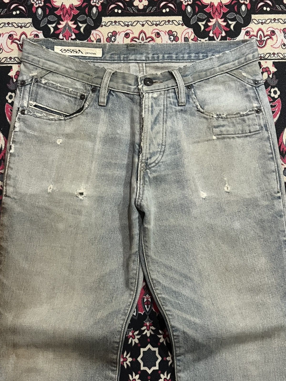 BUFFALO BOBS × GOSTAR DE FUGA × Japanese Brand ⚡️Streetwear⚡️Vintage Japanese Brand Ossa Denim Ash Blue Jeans Size US 32 / EU 48 - 4 Thumbnail
