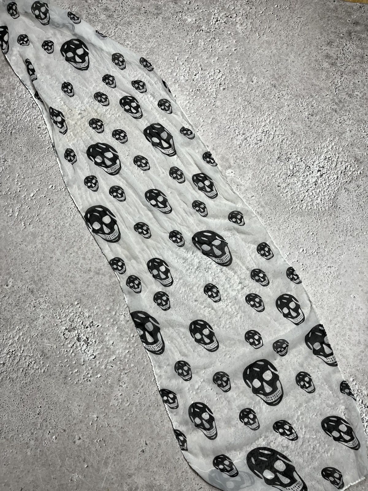 Other Black Skull Print Sheer Scarf Wrap 37x150 cm Lightweight Size ONE SIZE - 11 Thumbnail