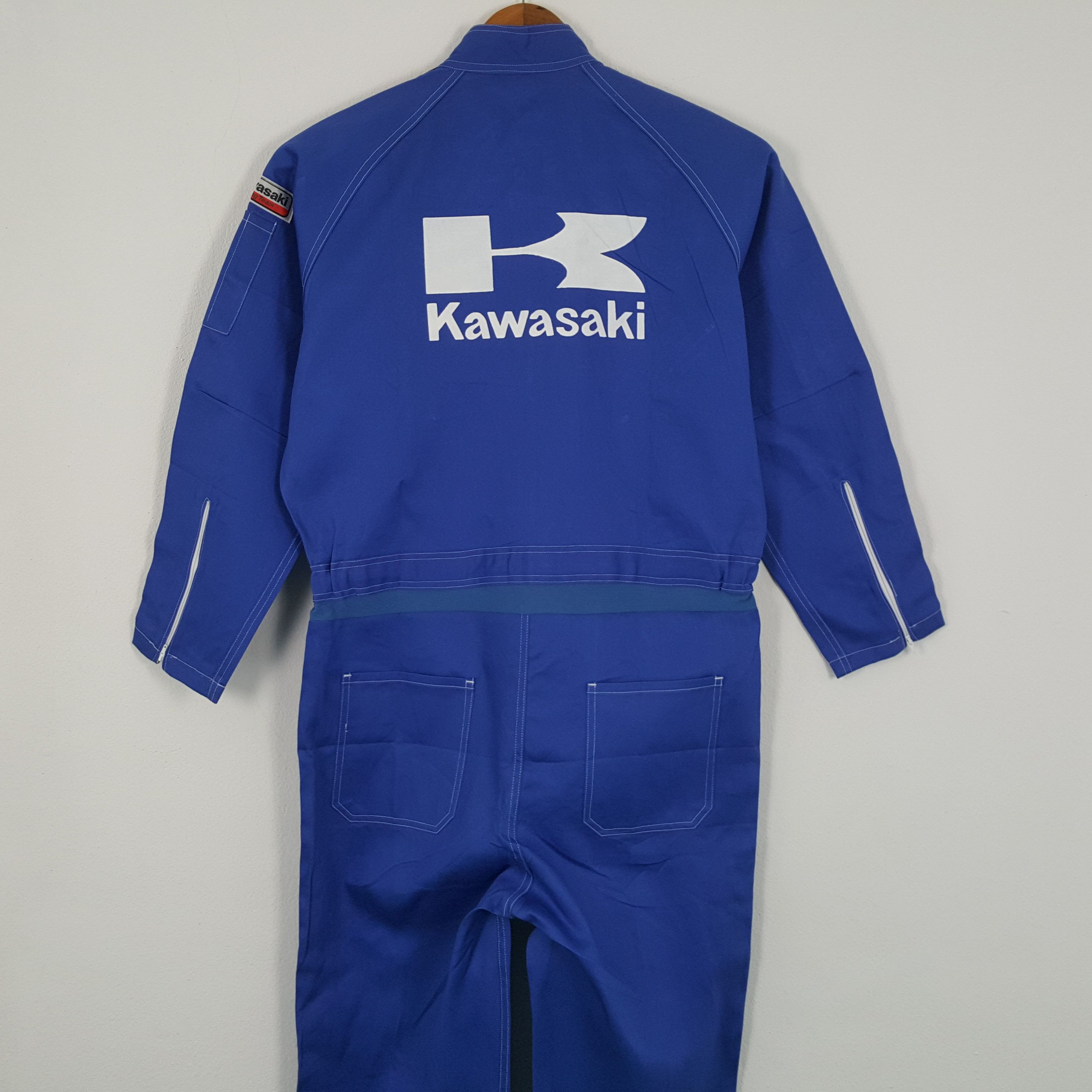 Japanese Brand × Vintage Vintage KAWASAKI Racing Japanese Team Coverall Jacket Size US L / EU 52-54 / 3 - 2 Thumbnail