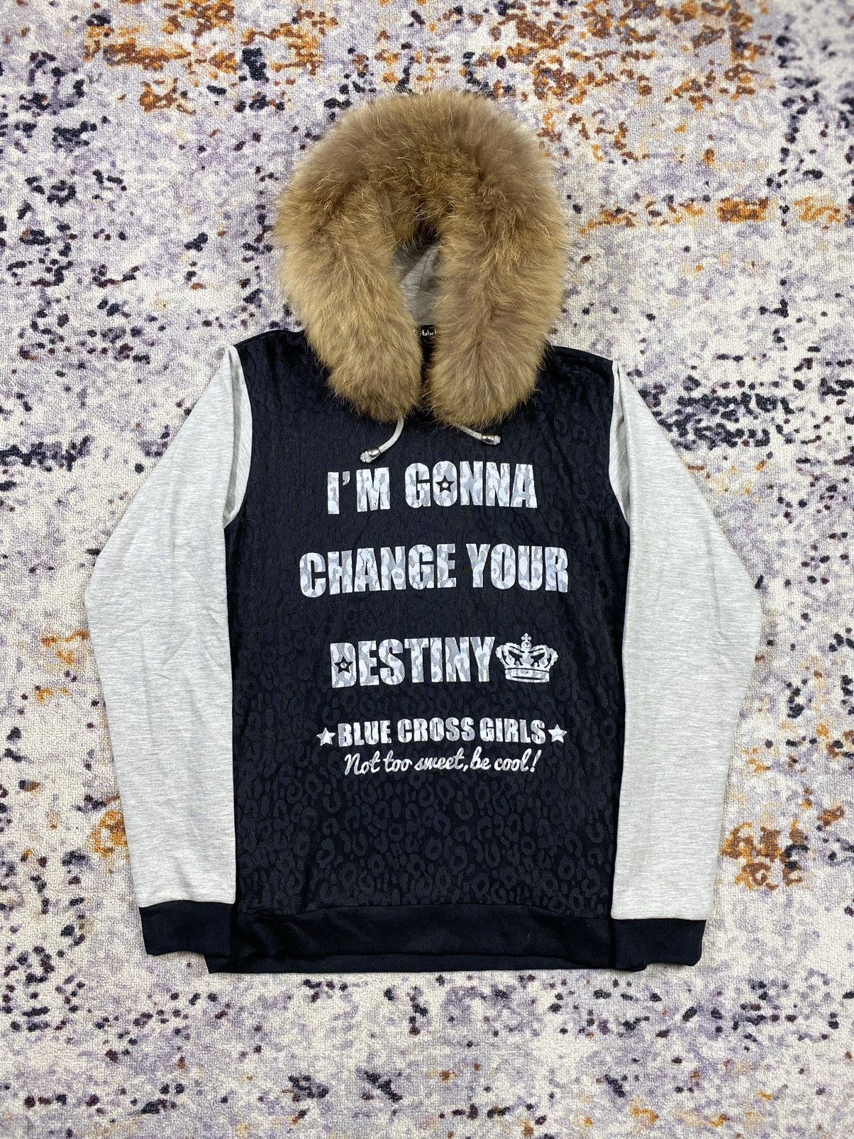 Blue Cross Spicy label Fur Hoodie IfSixWasNine LGB style