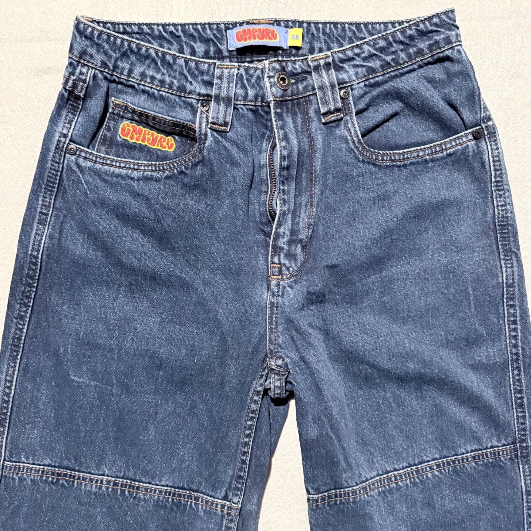 Empyre Empyre Jeans Men Blue Medium Wash Denim Relaxed Baggy 28 Zip Fly 5-Pocket Design Straight Shirt? Size US 28 / EU 44 - 3 Thumbnail