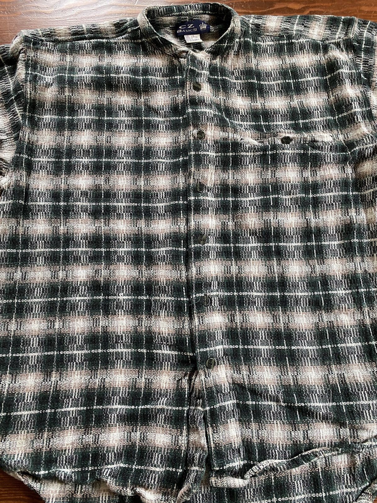 Vintage Vintage 90’s CZ Basics Standing Collar Woven Plaid Button Up Size US L / EU 52-54 / 3 - 3 Thumbnail