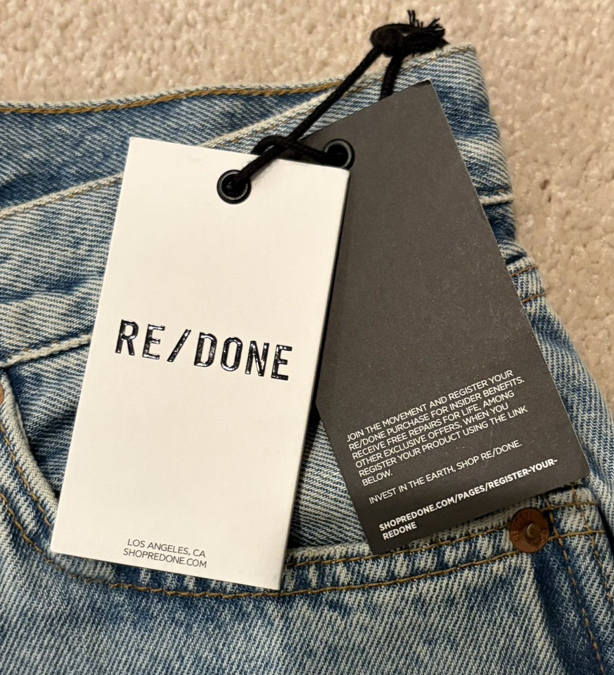 RE/DONE Re/Done 90s High Rise Loose Jeans in Ojai Indigo Rigid NWT Size 29" - 3 Thumbnail