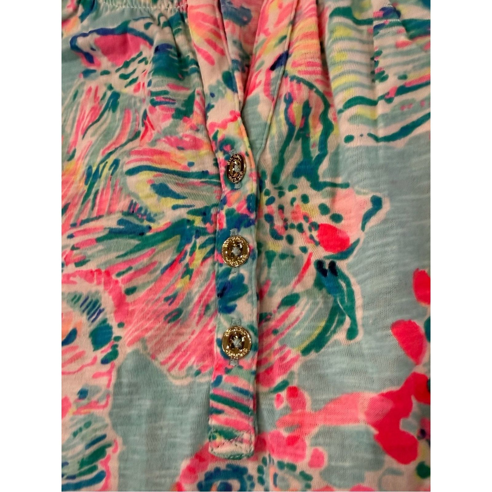 Lilly Pulitzer Lilly Pulitzer Essie Henley TankTop Serene Blue Womens Small Size S / US 4 / IT 40 - 3 Thumbnail