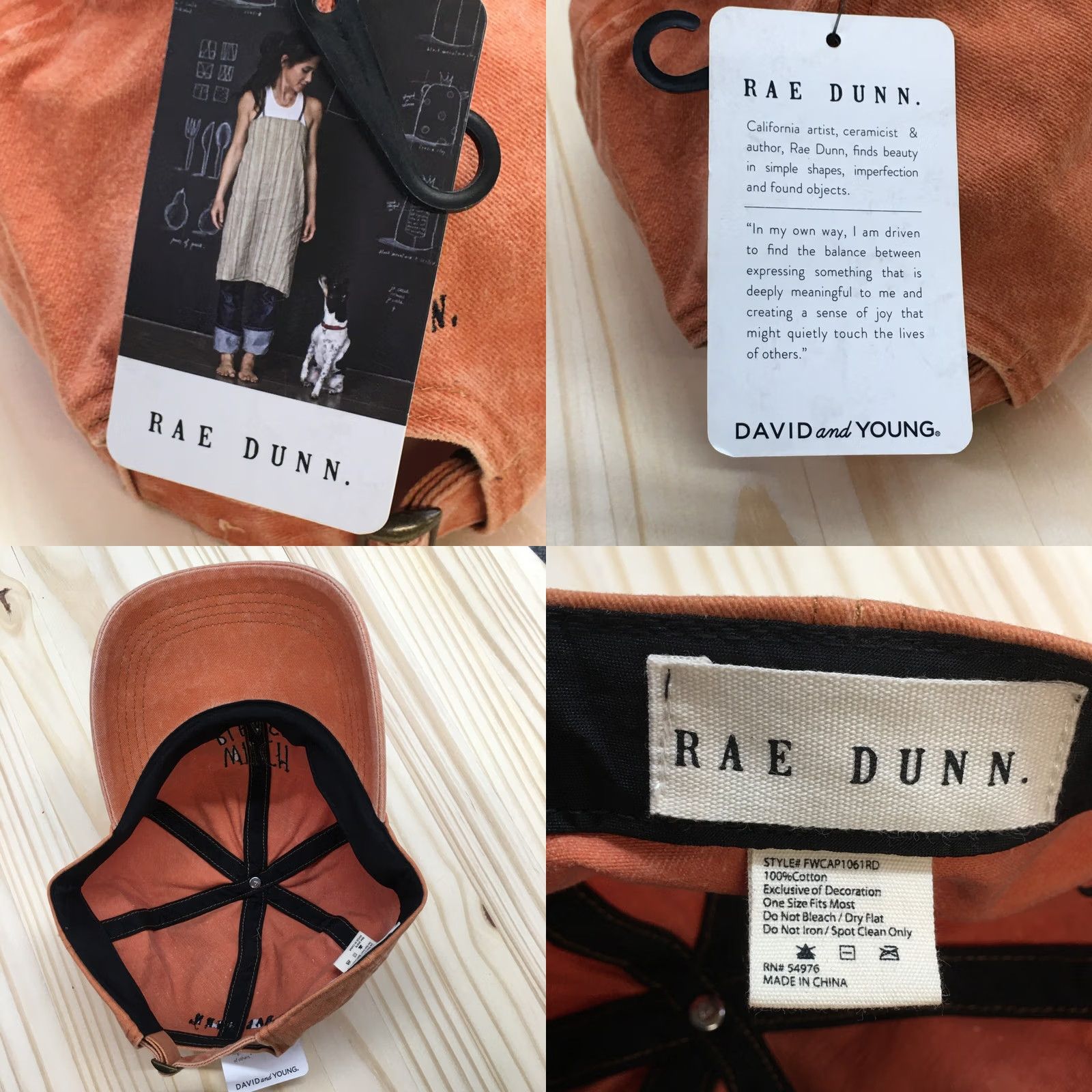 Vintage Rae Dunn Baseball Cap Womens Orange One Size Embroidered Logo NEW Witch Please Cap Size ONE SIZE - 8 Thumbnail