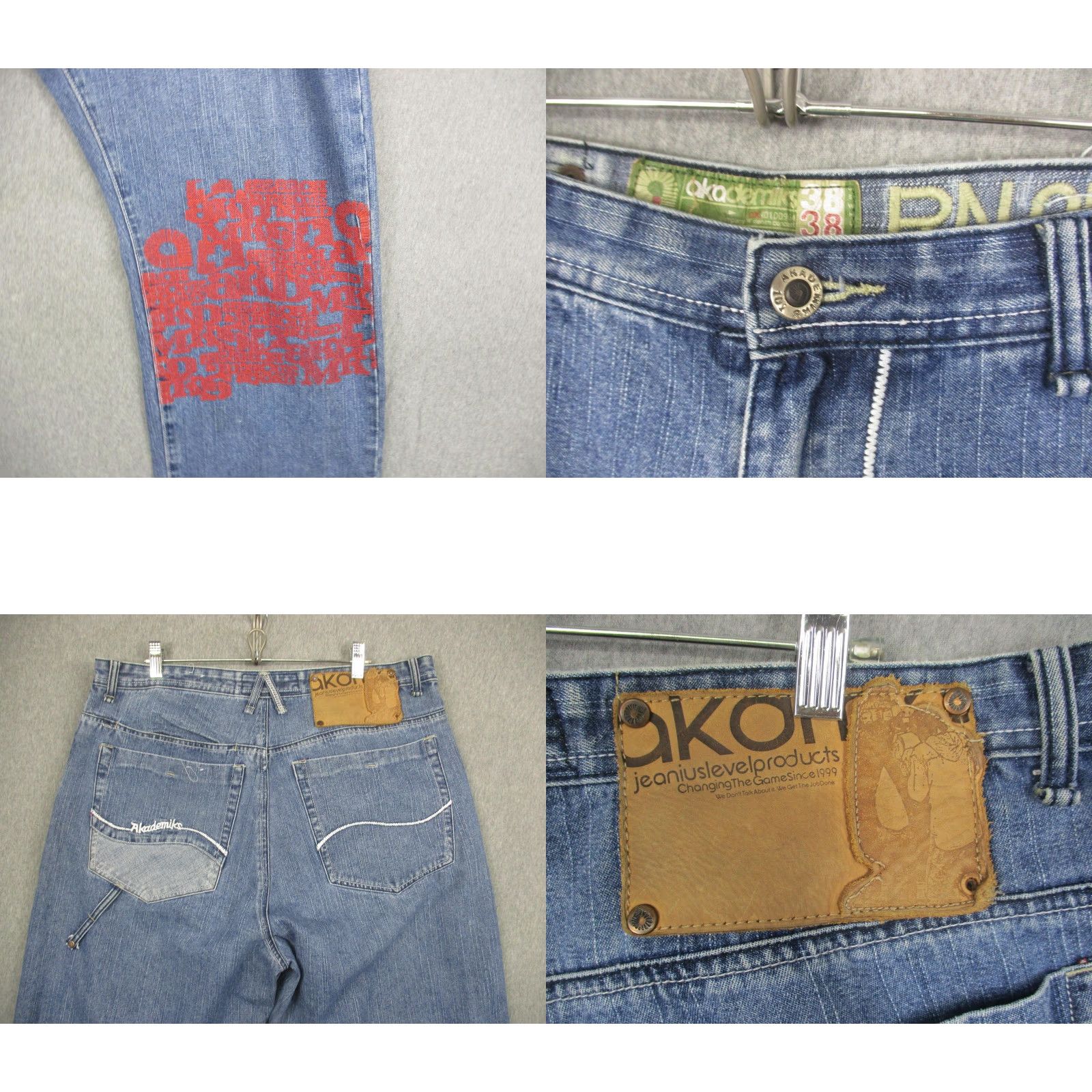 Akademiks Akademiks Jeans Mens 38 Blue Denim Baggy Fit Streetwear 2000s Y2K Hip Hop Mens Size US 38 / EU 54 - 8 Thumbnail