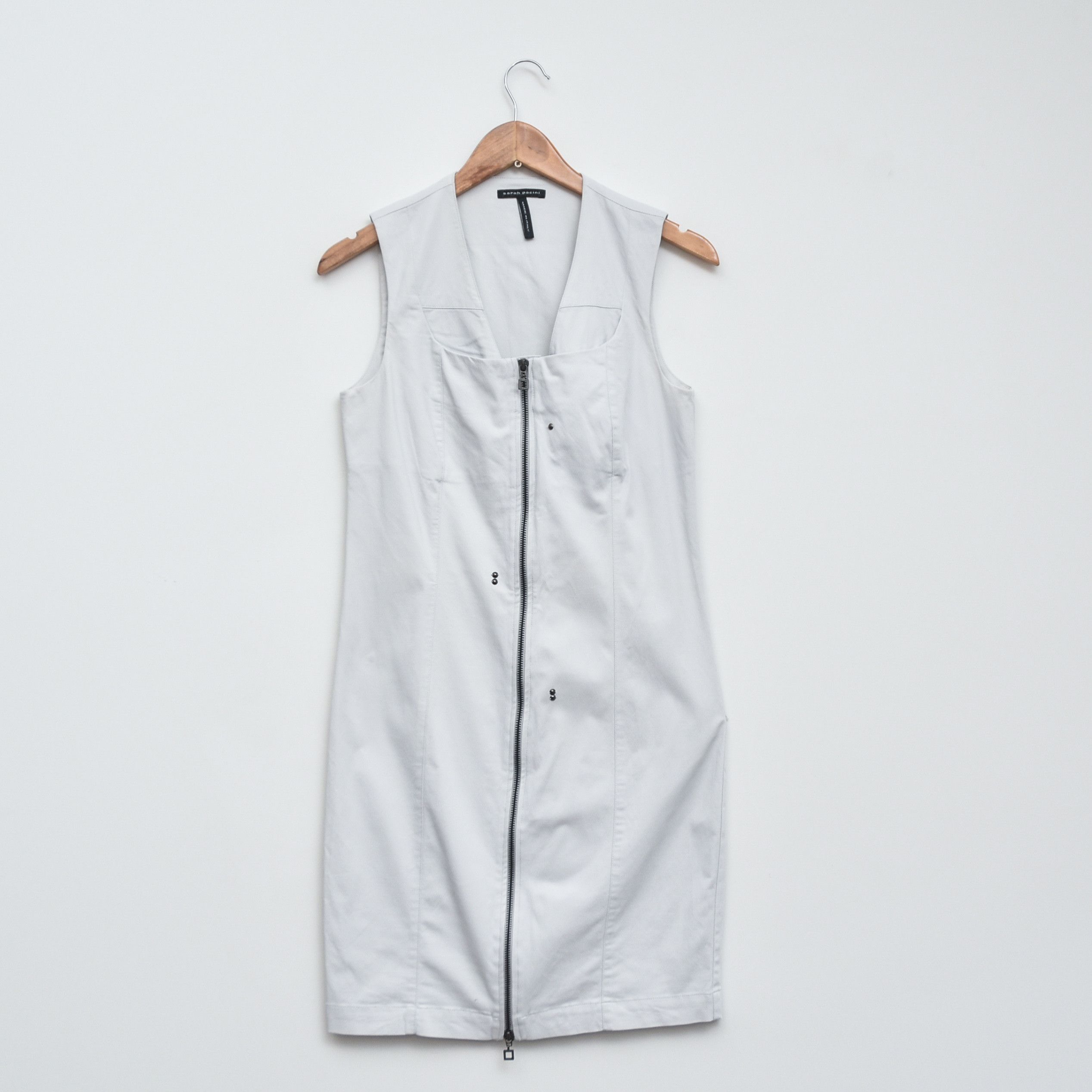 Sarah Pacini Sarah Pacini White Sleeveless Sheath Dress Zip Front Y2K Size S / US 4 / IT 40 - 1 Thumbnail