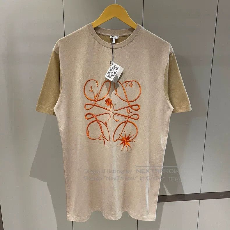 Loewe Loewe Brown-green patchwork embroidered flower logo short- Size XS / US 0-2 / IT 36-38 - 1 Thumbnail