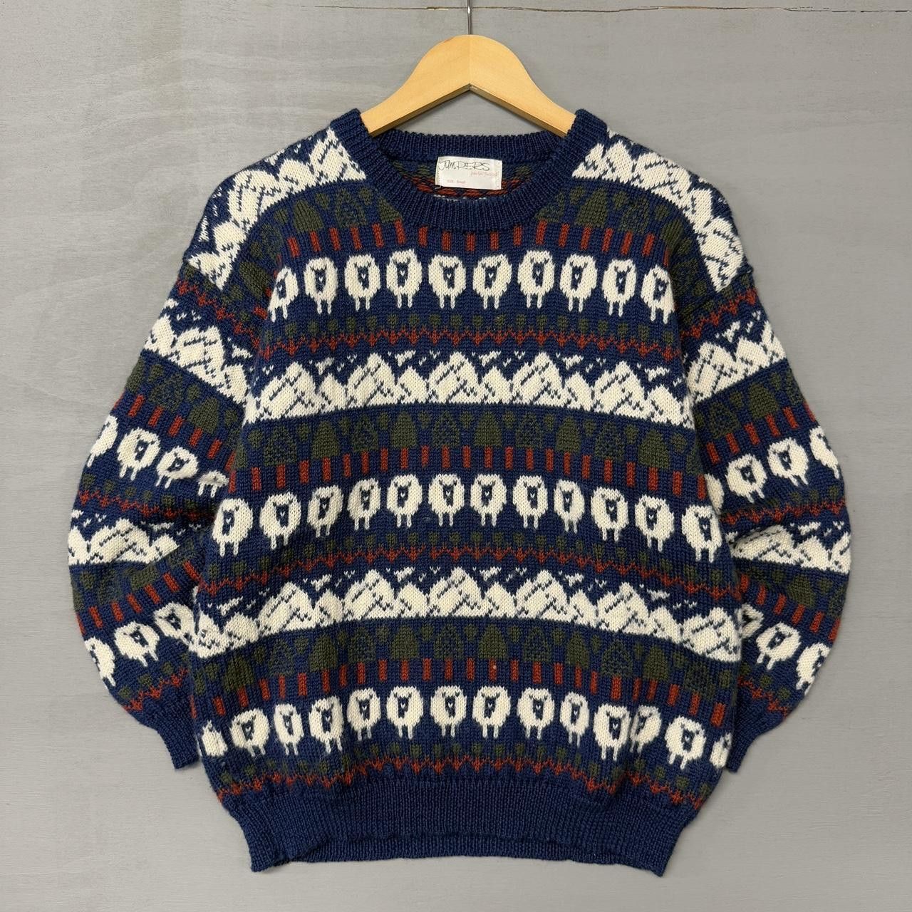 Vintage Vintage Jumpers 100% Wool Sheep Cottage Sweater Small Size US S / EU 44-46 / 1 - 1 Thumbnail