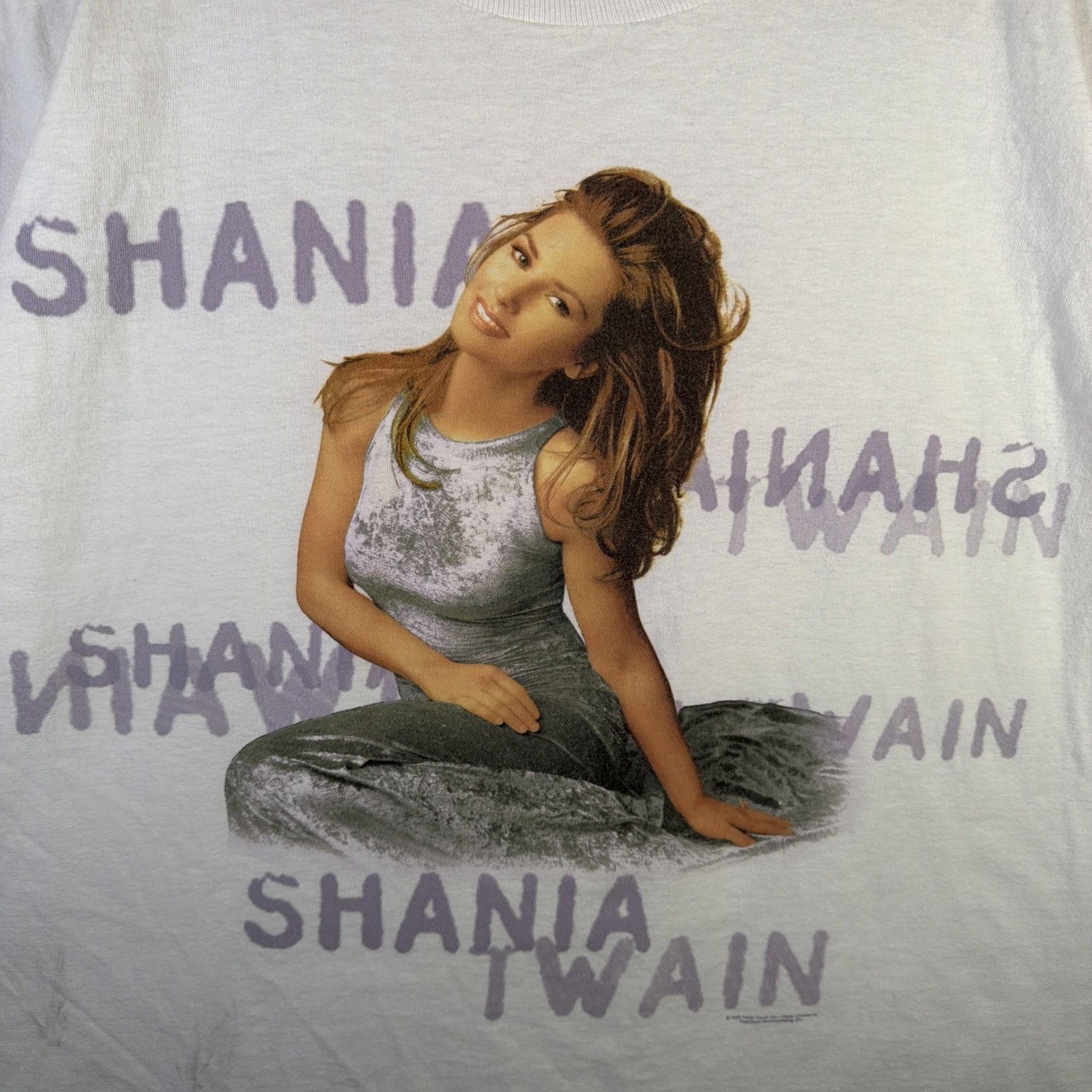 Band Tees Vintage Shania Twain Shirt Mens XL White 90s 1998 Country Size US XL / EU 56 / 4 - 2 Thumbnail