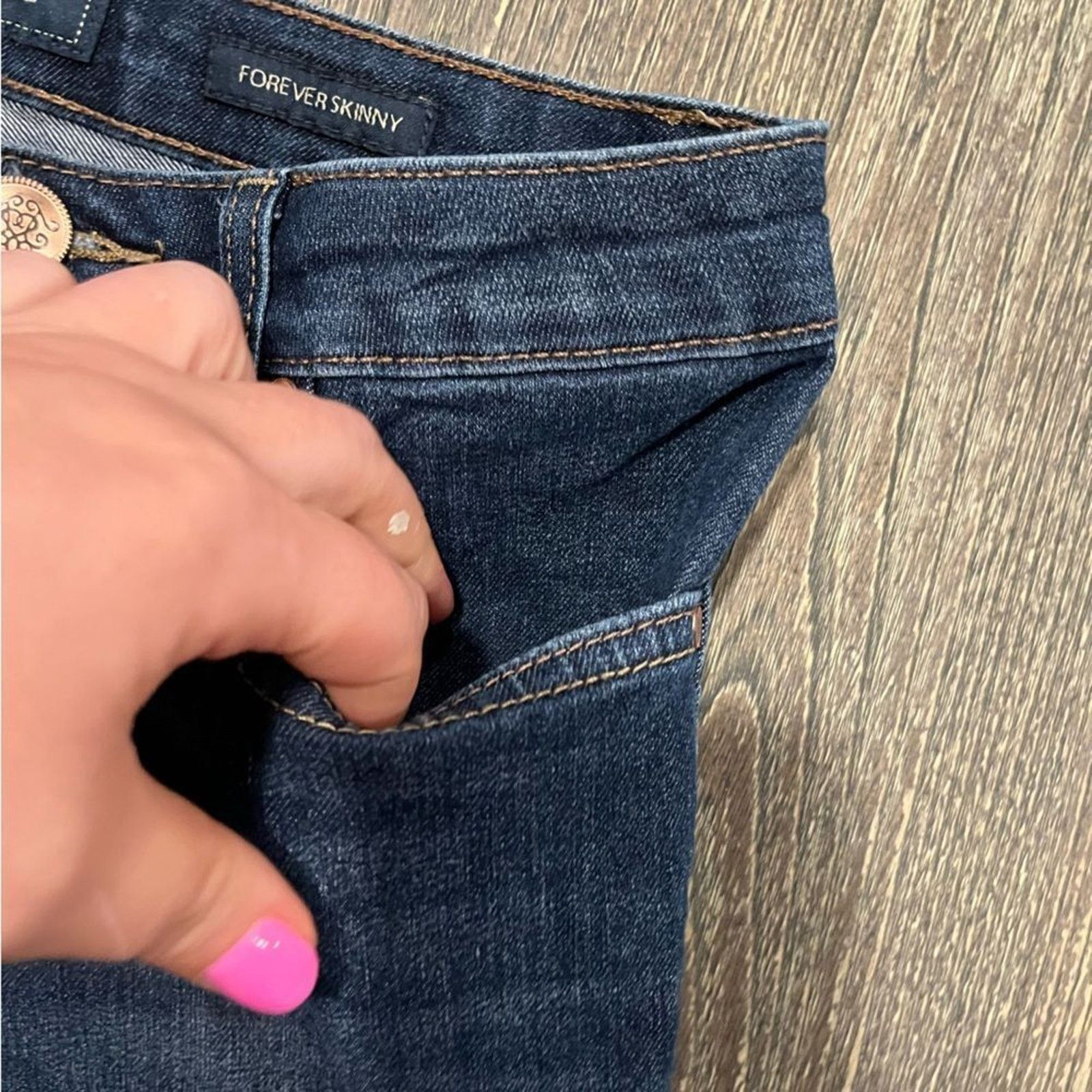 Jessica Simpson Jessica Simpson Forever Skinny Jeans Whisker Denim Medium 26 Size 26" / US 2 / IT 38 - 6 Thumbnail