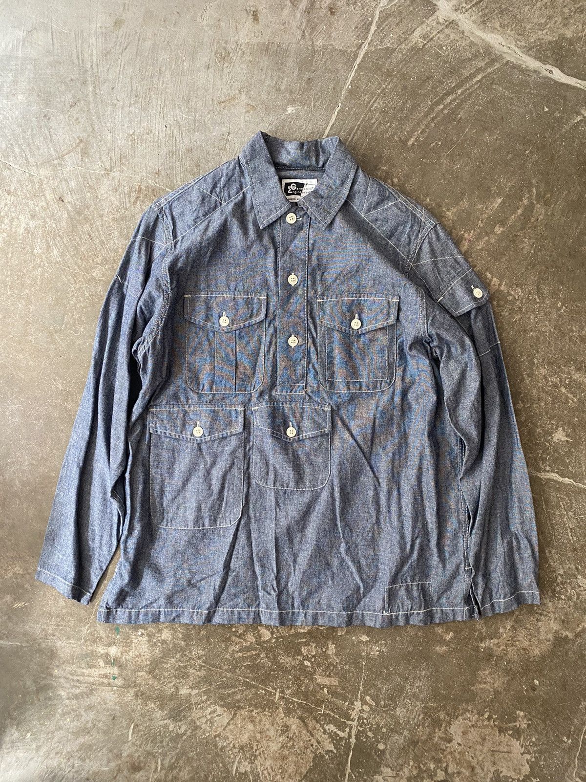 Engineered Garments Engineered Garments Pullover Chambray Shirt Kapital Comoli Size US S / EU 44-46 / 1 - 1 Thumbnail