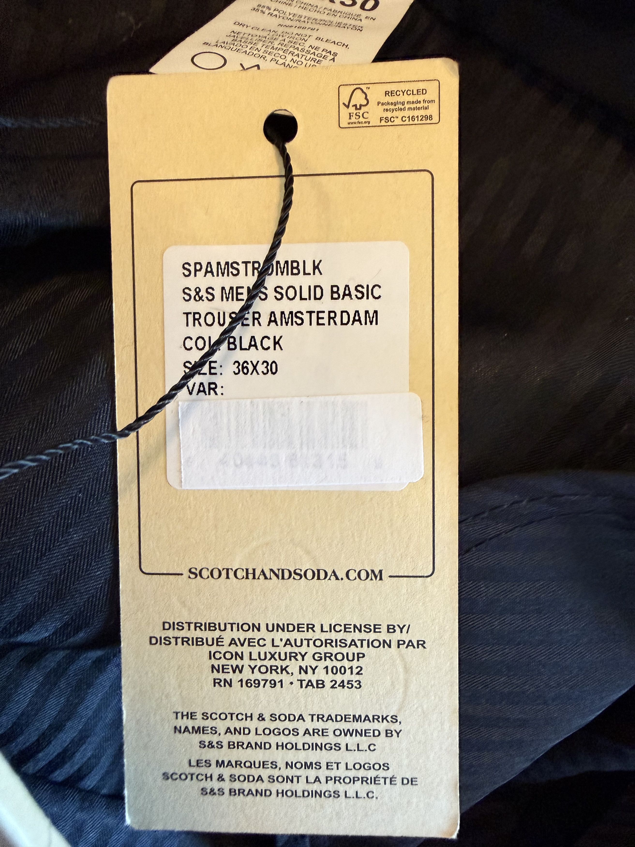 Scotch & Soda Scotch & Soda Dress Trousers, Black, 36x30, New w/ Tags Size 36R - 8 Thumbnail