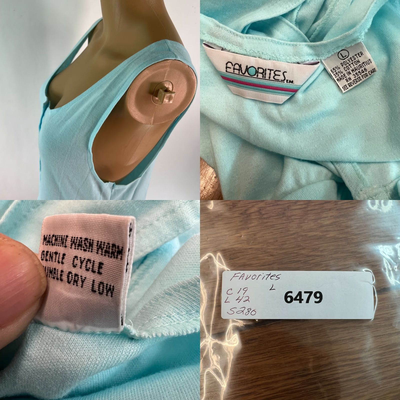 Vintage VINTAGE Favorites Womens Dress Sleeveless Scoop Neck Button Front Blue Midi Size Large Size L / US 10 / IT 46 - 8 Thumbnail